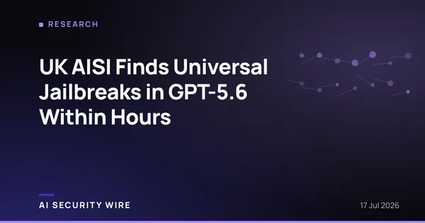 img of UK AISI Finds Universal Jailbreaks in GPT-5.6 Within Hours