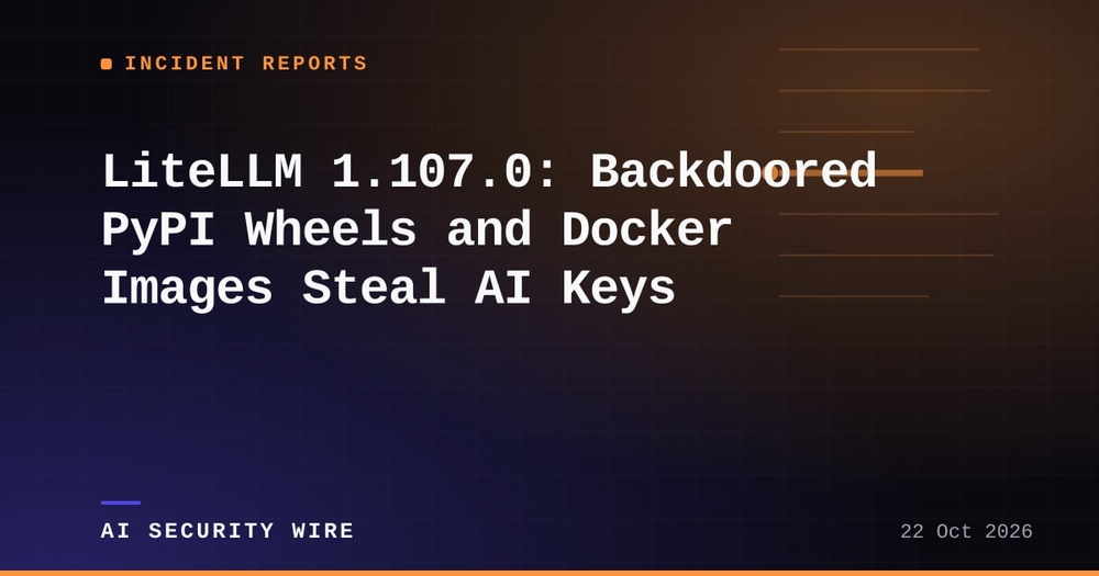 img of LiteLLM 1.107.0: Backdoored PyPI Wheels and Docker Images Steal AI Keys