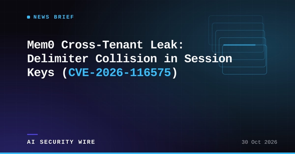 img of Mem0 Cross-Tenant Leak: Delimiter Collision in Session Keys (CVE-2026-116575)