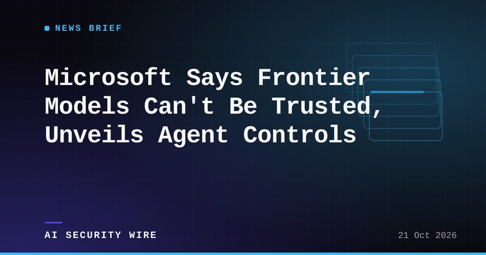 img of Microsoft Says Frontier Models Can't Be Trusted, Unveils Agent Controls