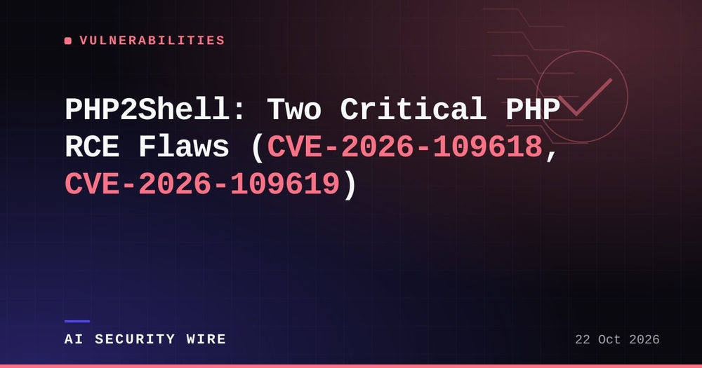 img of PHP2Shell: Two Critical PHP RCE Flaws (CVE-2026-109618, CVE-2026-109619)