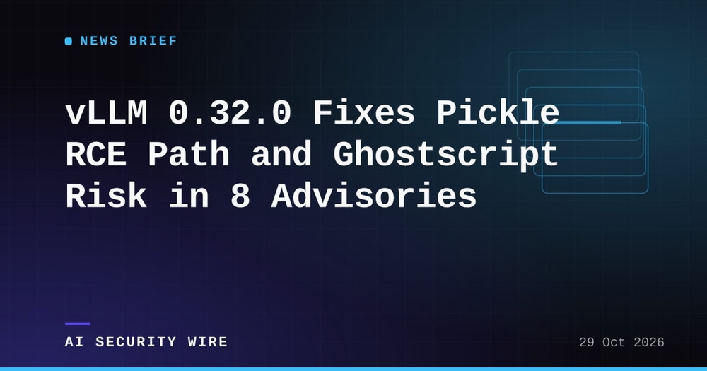 img of vLLM 0.32.0 Fixes Pickle RCE Path and Ghostscript Risk in 8 Advisories